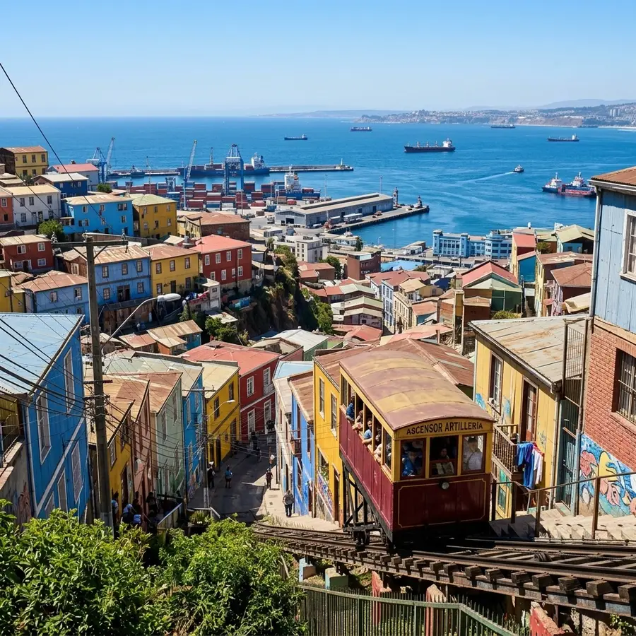 Cerros y ascensores de Valparaíso